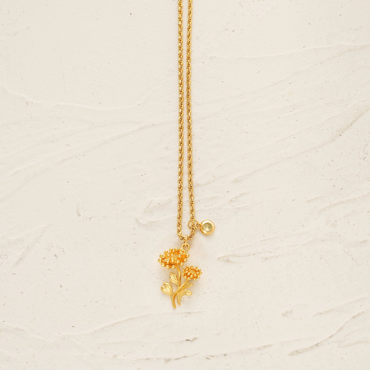 HolyMagic  Birth Flower Necklace12 Month 18K Gold Mother’s Day Gift