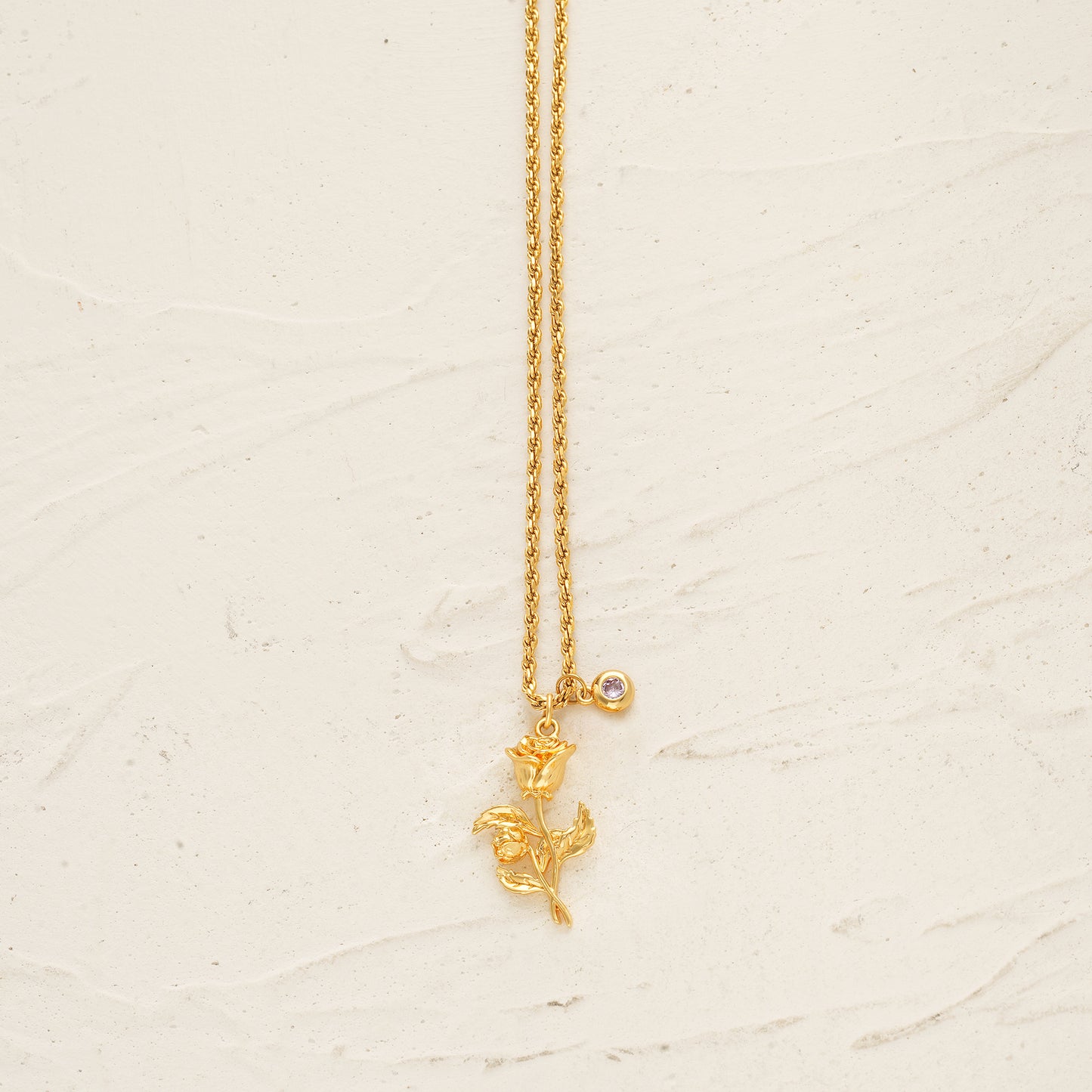 HolyMagic  Birth Flower Necklace12 Month 18K Gold Mother’s Day Gift