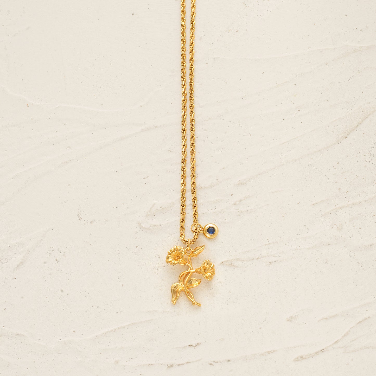 HolyMagic  Birth Flower Necklace12 Month 18K Gold Mother’s Day Gift