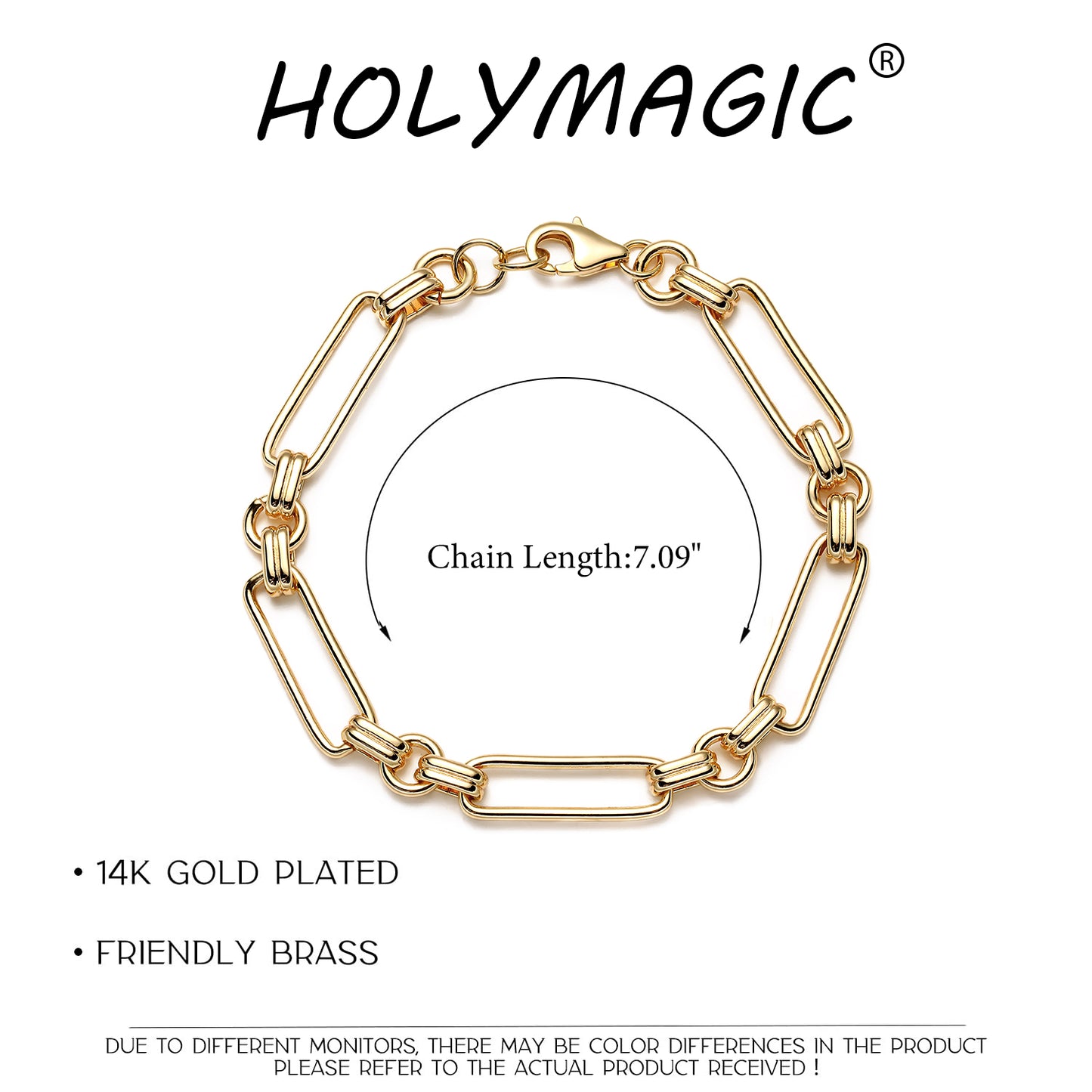 HOLYMAGIC 14k Gold Plated  Diamond   Beaded Bracelets Gift