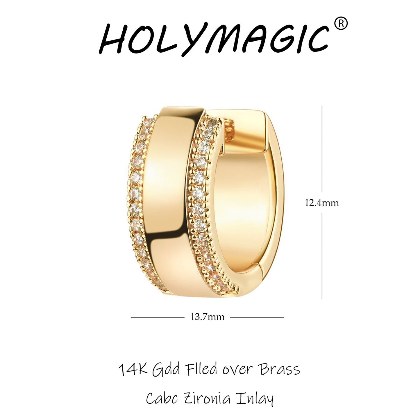 HolyMagic Women Huggie Hoop Earrings  14k Gold Jewelry Gift