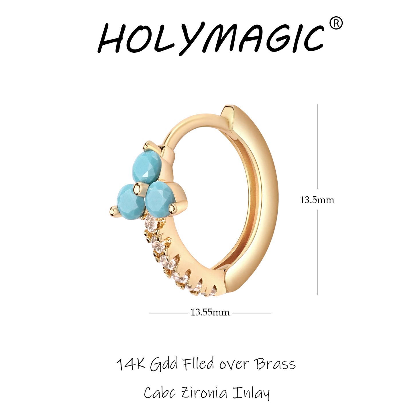 HolyMagic Women Huggie Hoop Earrings  14k Gold Jewelry Gift