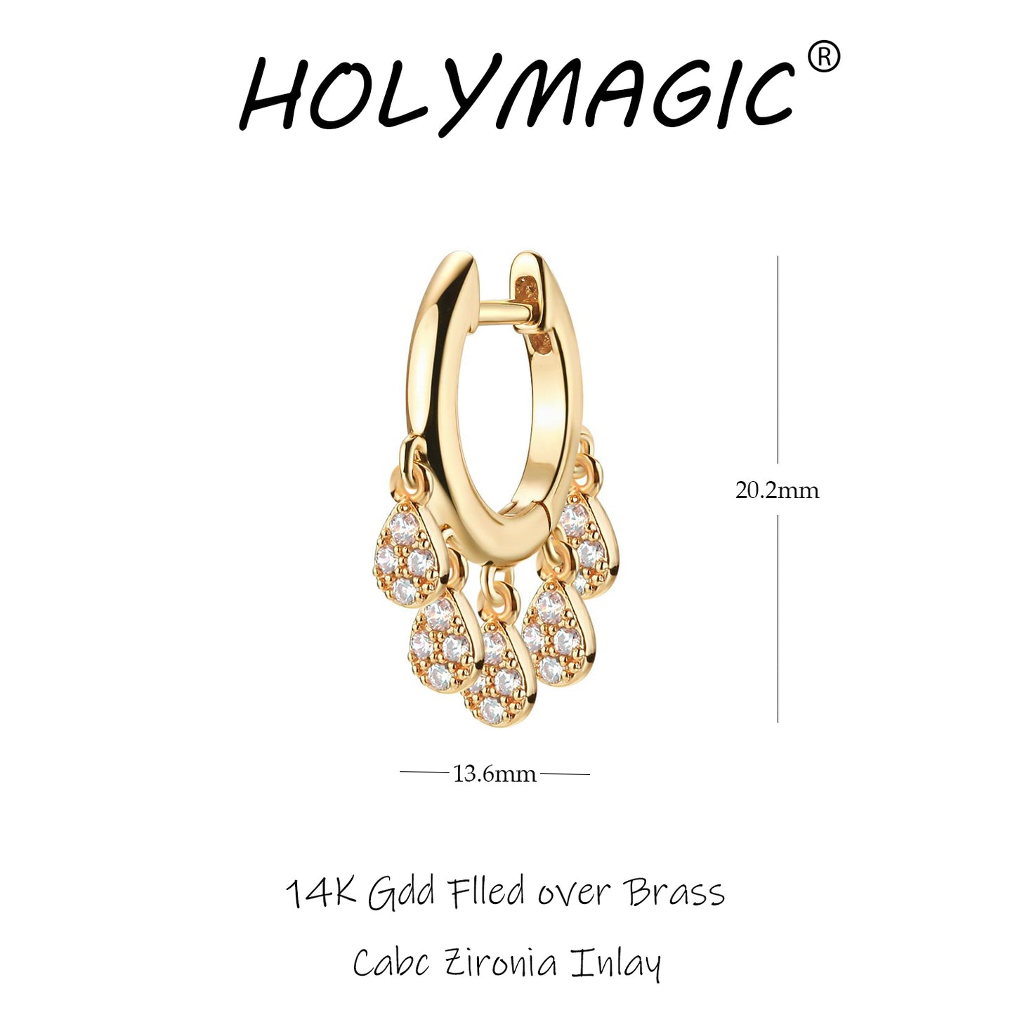 HolyMagic Women Huggie Hoop Earrings  14k Gold Jewelry Gift