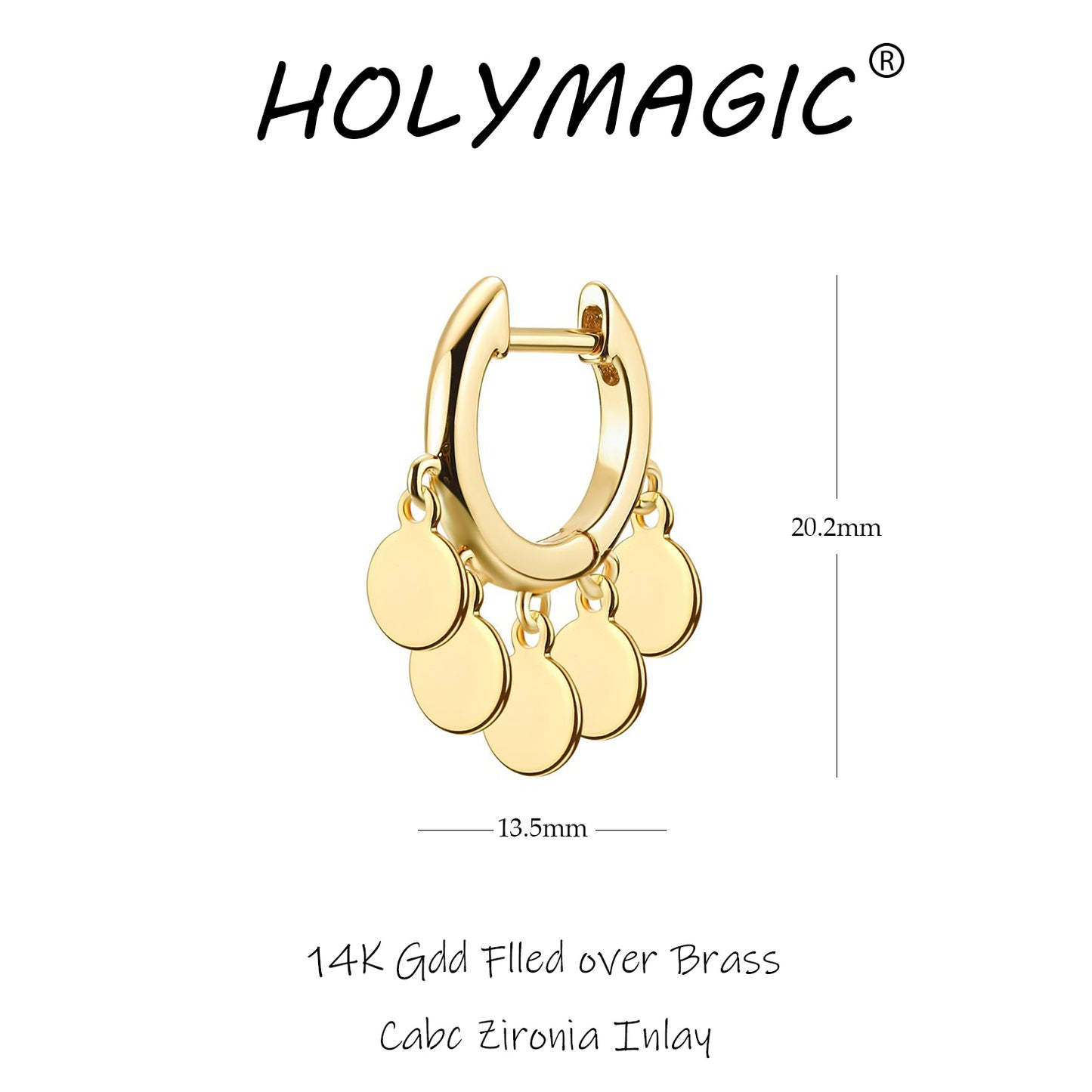 HolyMagic Women Huggie Hoop Earrings  14k Gold Jewelry Gift