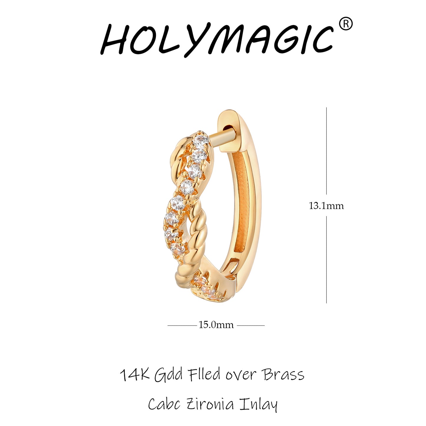 HolyMagic Women Huggie Hoop Earrings  14k Gold Jewelry Gift