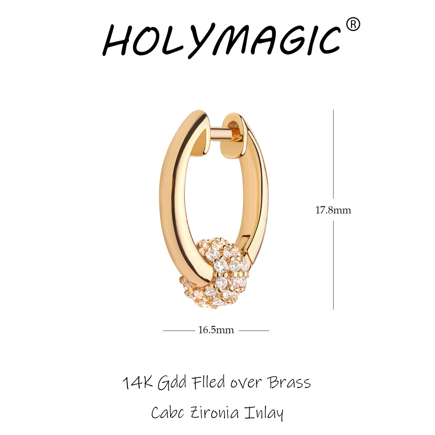 HolyMagic Women Huggie Hoop Earrings  14k Gold Jewelry Gift