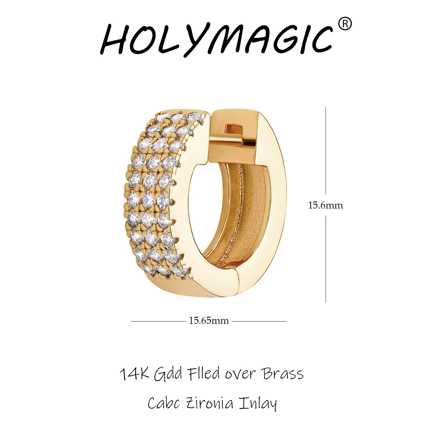 HolyMagic Women Huggie Hoop Earrings  14k Gold Jewelry Gift